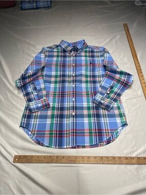 Ralph Lauren Light Blue Multi-Color Plaid Button-Down Shirt